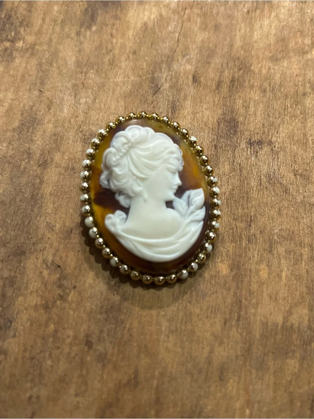 Vintage Cameo Brooch · Western Germany · 1950s 1960s Costume Jewelry